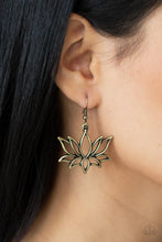 Load image into Gallery viewer, Lotus Ponds - Brass Earrings
