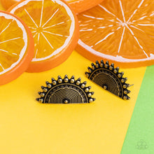 Load image into Gallery viewer, Fiercely Fanned Out - Brass Post Earrings