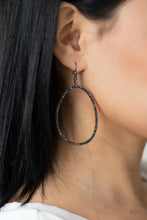 Load image into Gallery viewer, OVAL-ruled! - Black Gunmetal Earrings