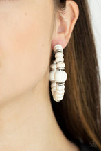 Load image into Gallery viewer, Definitely Down-To-Earth - White Hoop Earrings