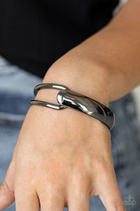 Couture-Clutcher - Black Gunmetal Hinged Bracelet