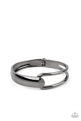 Couture-Clutcher - Black Gunmetal Hinged Bracelet
