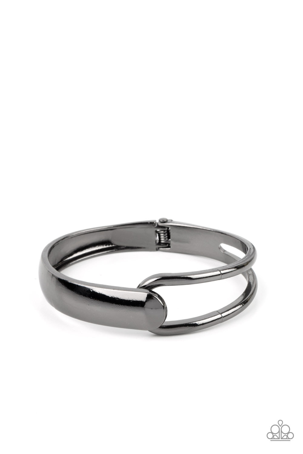 Couture-Clutcher - Black Gunmetal Hinged Bracelet