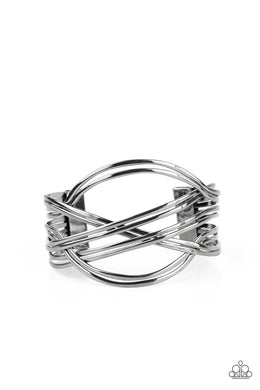 Hautely Hammered - Black Gunmetal Cuff Bracelet