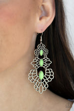 Load image into Gallery viewer, Flamboyant Frills - Green Earrings