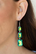 Load image into Gallery viewer, Cosmic Red Carpet - Green Earrings