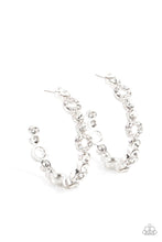 Load image into Gallery viewer, Swoon-Worthy Sparkle - White Hoop Earrings