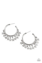Load image into Gallery viewer, Happy Independence Day - Silver Hoop Earrings