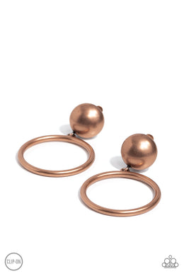 Classic Candescence - Copper Clip-On Earrings