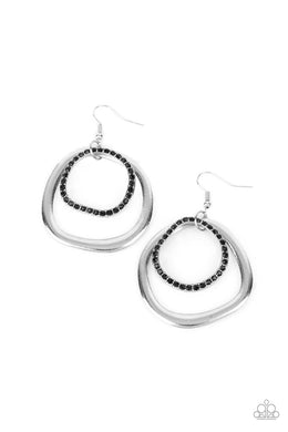 Spinning With Sass - Black Earrings