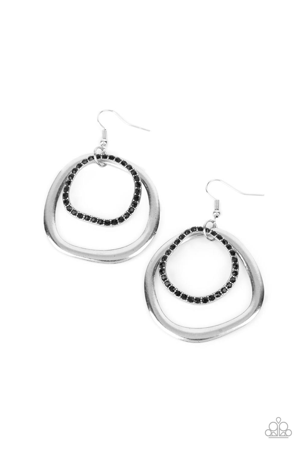 Spinning With Sass - Black Earrings