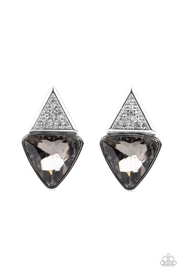 Risky Razzle - Silver Post Earrings