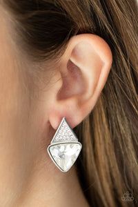 Risky Razzle - White Post Earrings