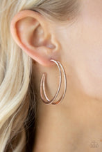 Load image into Gallery viewer, Rustic Curves - Rose Gold Hoop Earrings