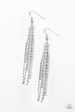 Red Carpet Bombshell - White Earrings