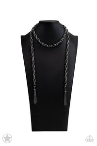 SCARFed for Attention - Black (Gunmetal) Necklace