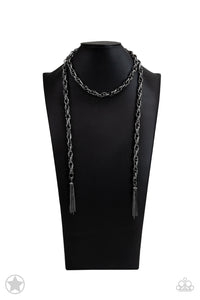 SCARFed for Attention - Black Gunmetal Necklace