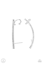 Load image into Gallery viewer, Sleekly Shimmering - White Ear Crawler Earrings