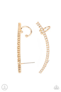 Sleekly Shimmering - Gold Earrings