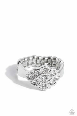Floral Frou-Frou - White Dainty Ring