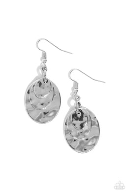 Hammered Homespun - Silver Earrings