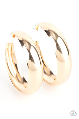 Flat Out Flawless - Gold Hoop Earrings
