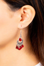 Load image into Gallery viewer, Beachside Ballroom - Red Earrings