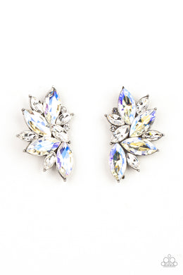 Instant Iridescence - White Earrings