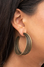 Load image into Gallery viewer, In Sync - Brass Hoop Earrings