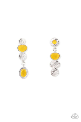 Asymmetrical Appeal - Yellow Earrings