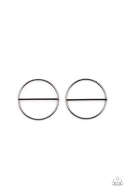 Dynamic Diameter - Black Gunmetal Post Earrings