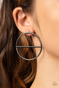 Dynamic Diameter - Black Gunmetal Post Earrings