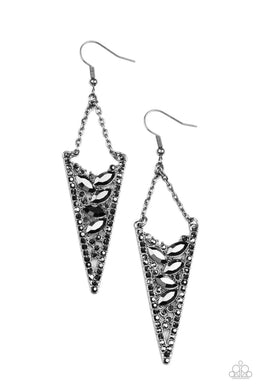 Sharp-Dressed Drama - Black Gunmetal Earrings