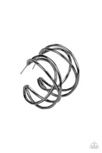 Load image into Gallery viewer, City Contour - Black Gunmetal Hoop Earrings