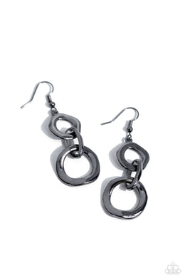 Metro Machinery - Black Gunmetal Earrings