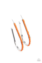 Load image into Gallery viewer, Beaded Bauble - Orange Hoop Earrings