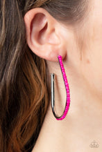 Load image into Gallery viewer, Beaded Bauble - Pink Hoop Earrings