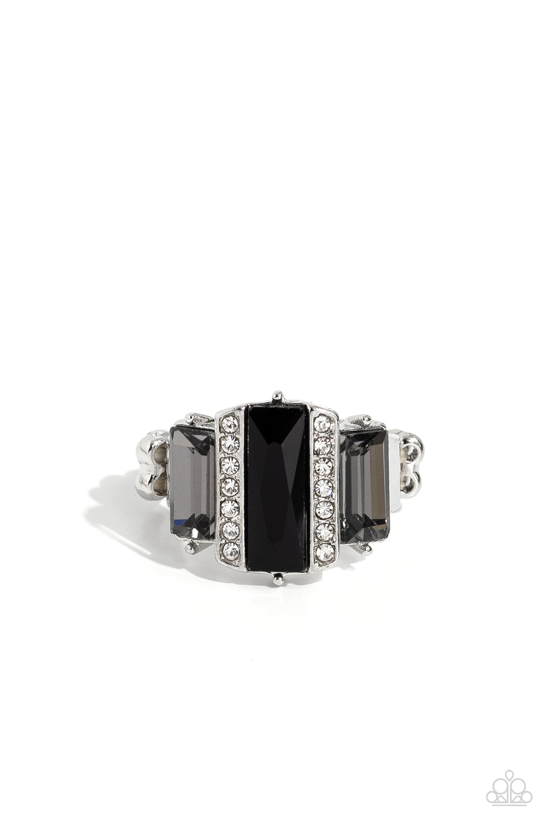 A GLITZY Verdict - Black Dainty Ring