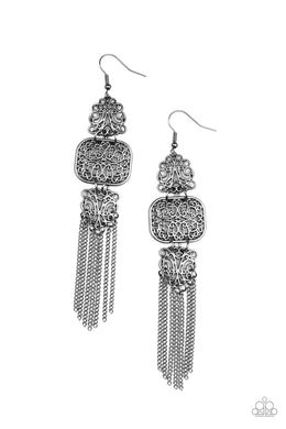 Eastern Elegance - Black Gunmetal Earrings