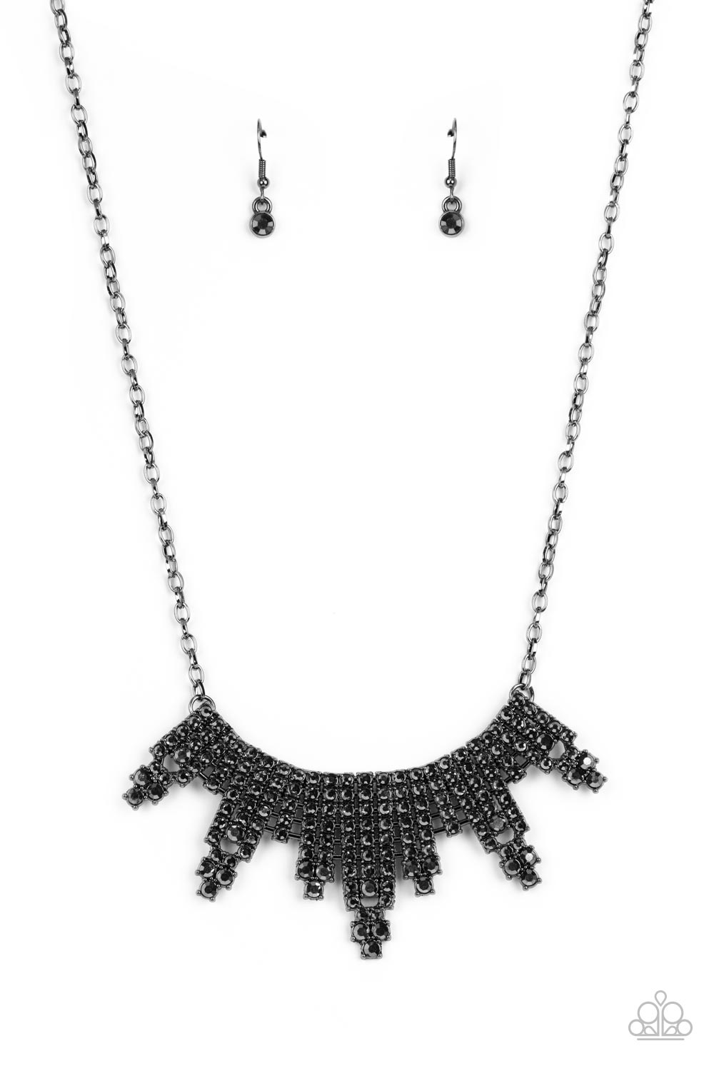 Skyscraping Sparkle - Black Gunmetal Necklace