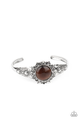 Extravagantly Enchanting - Brown Cuff Bracelet