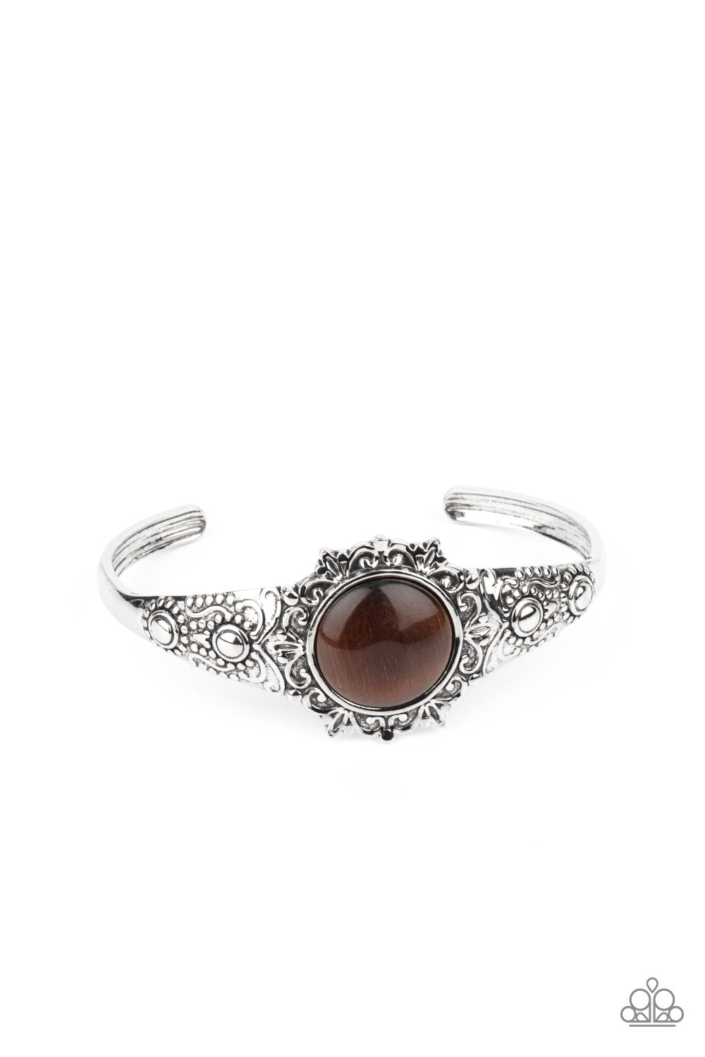 Extravagantly Enchanting - Brown Cuff Bracelet