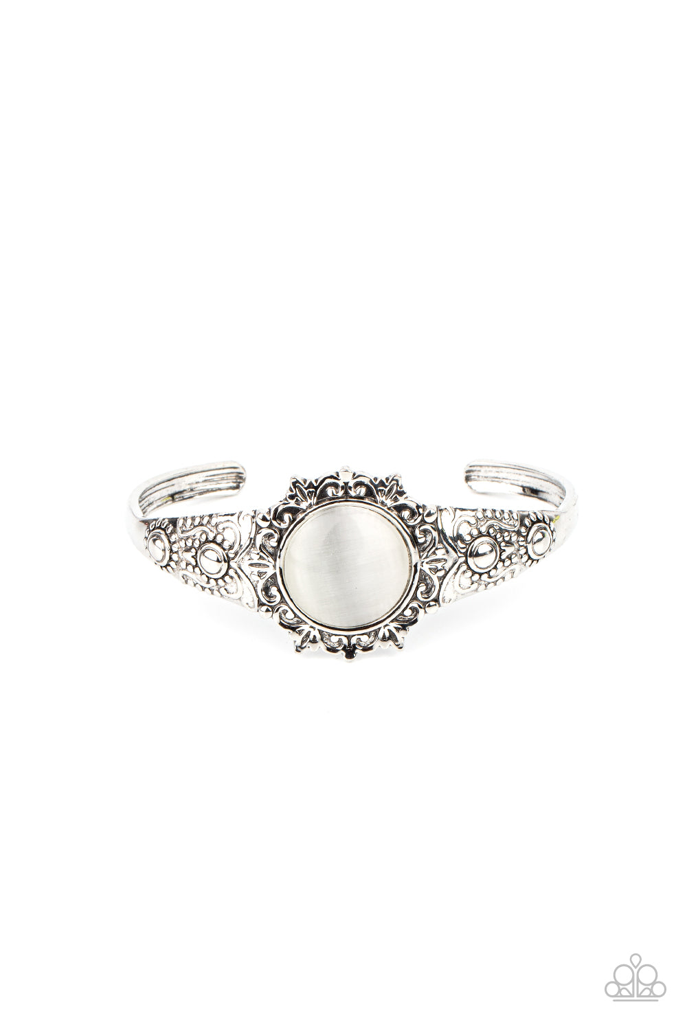 Extravagantly Enchanting - White Cuff Bracelet