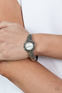 Extravagantly Enchanting - White Cuff Bracelet
