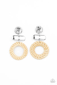 Woven Whimsicality - White Post Earrings