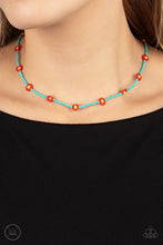 Load image into Gallery viewer, Colorfully Flower Child - Blue Choker Necklace