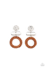 Load image into Gallery viewer, Woven Whimsicality - Brown Post Earrings