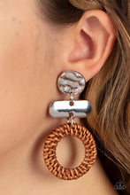Load image into Gallery viewer, Woven Whimsicality - Brown Post Earrings