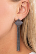 Load image into Gallery viewer, Experimental Elegance - Black Gunmetal Post Earrings