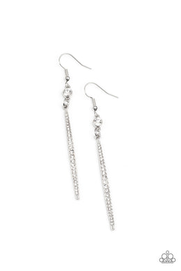 Skyscraping Shimmer - White Earrings